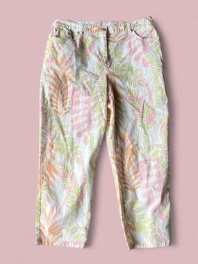 Y2K Capri Pants Ruby Rd. multicoloured tropical floral Size 8